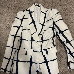 Sunday Black and White Patterned Blazer